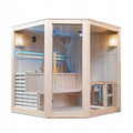 SAUNA FIŃSKA WYSOKOTEMPERATUROWA Z PIECEM BODO7/HARVIA 5-6 OSOBOWA 180x180 BODO7