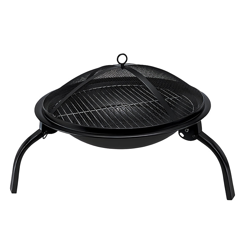 GRILL OGRODOWY WĘGLOWY Z POKRYWĄ VL07 CZARNY VL07-BLACK