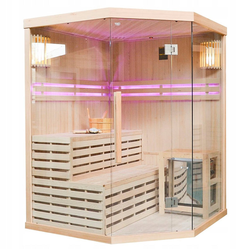 SAUNA FIŃSKA WYSOKOTEMPERATUROWA Z PIECEM OSLO4/HARVIA 4-5 OSOBOWA 150x150 OSLO4