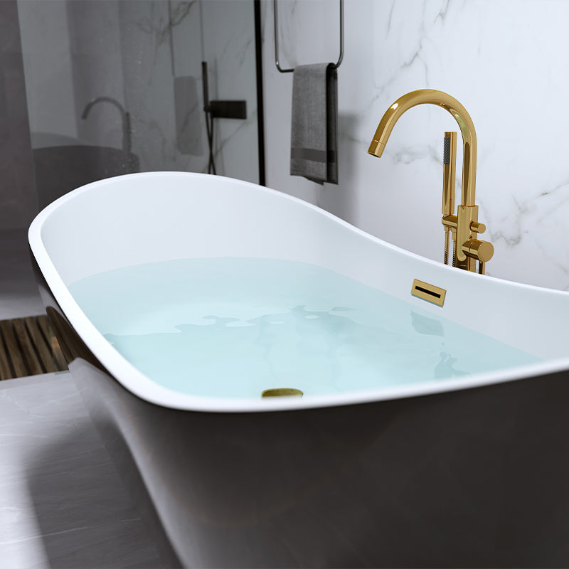 Wanna wolnostojąca CZARNA 160x75 cm RICA 513B AKRYL ZŁOTY PRZELEW GOLD RICA-513B-BL-P-GL
