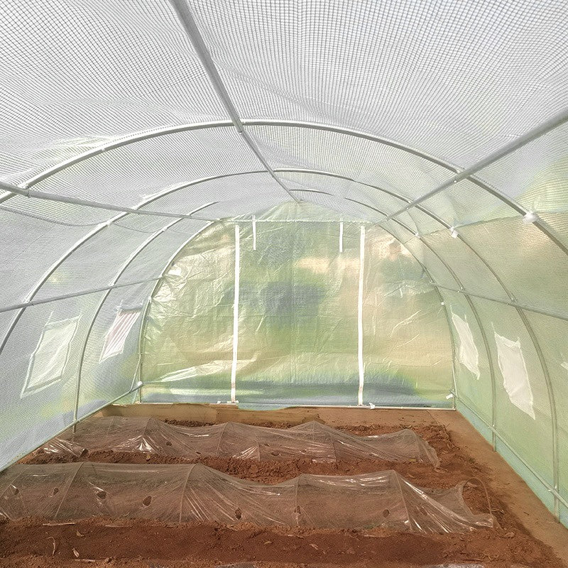 TUNEL OGRODOWY FOLIOWY SZKLARNIA 18m2 TF07W 6x3m BIAŁY SOLIDNY PODWÓJNE DRZWI TF07W-6X3-WHITE-2D