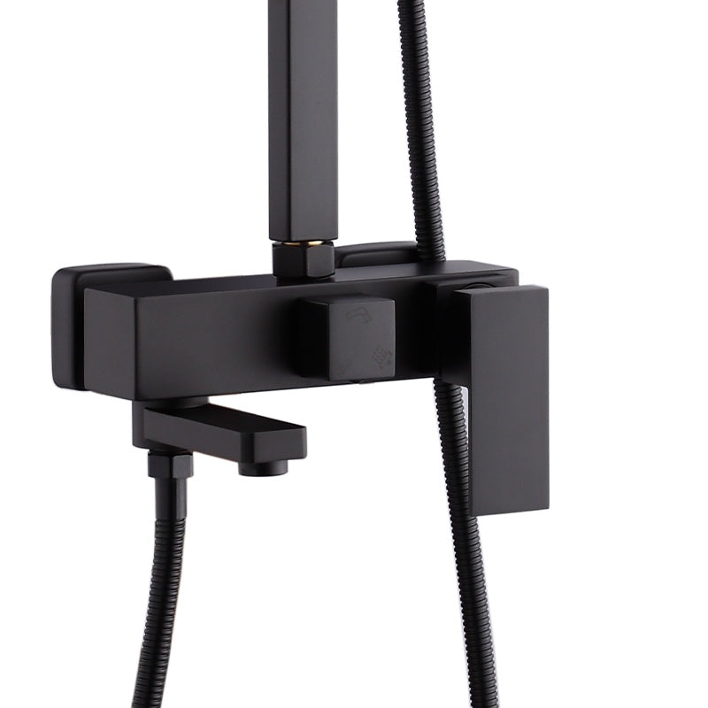 BATERIA PRYSZNICOWA Z TERMOSTATEM I DESZCZOWNICĄ F170B CZARNA F170B-BL