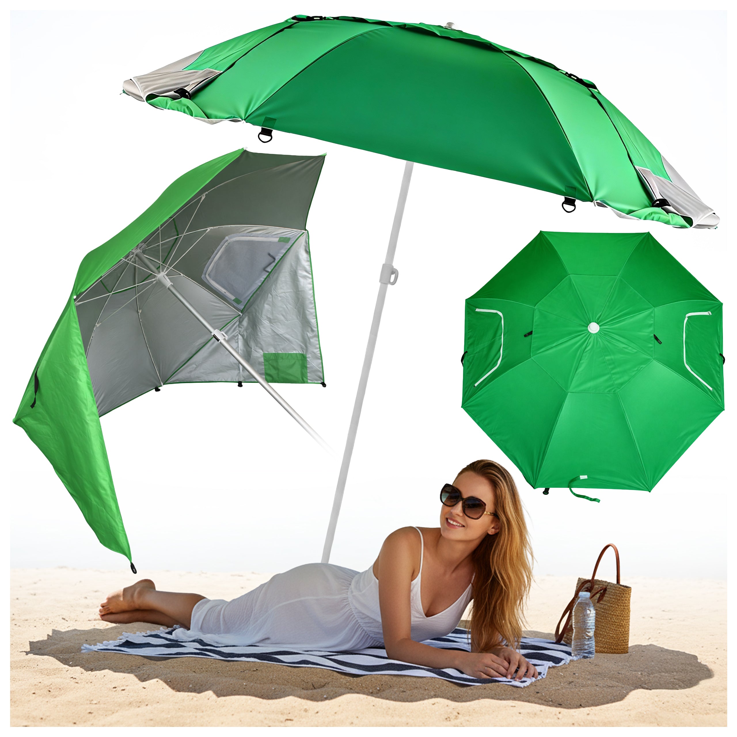 PARASOL PLAŻOWY OGRODOWY BALKONOWY TRITON 1B ZIELONY 180 CM TRITON-1B-GREEN