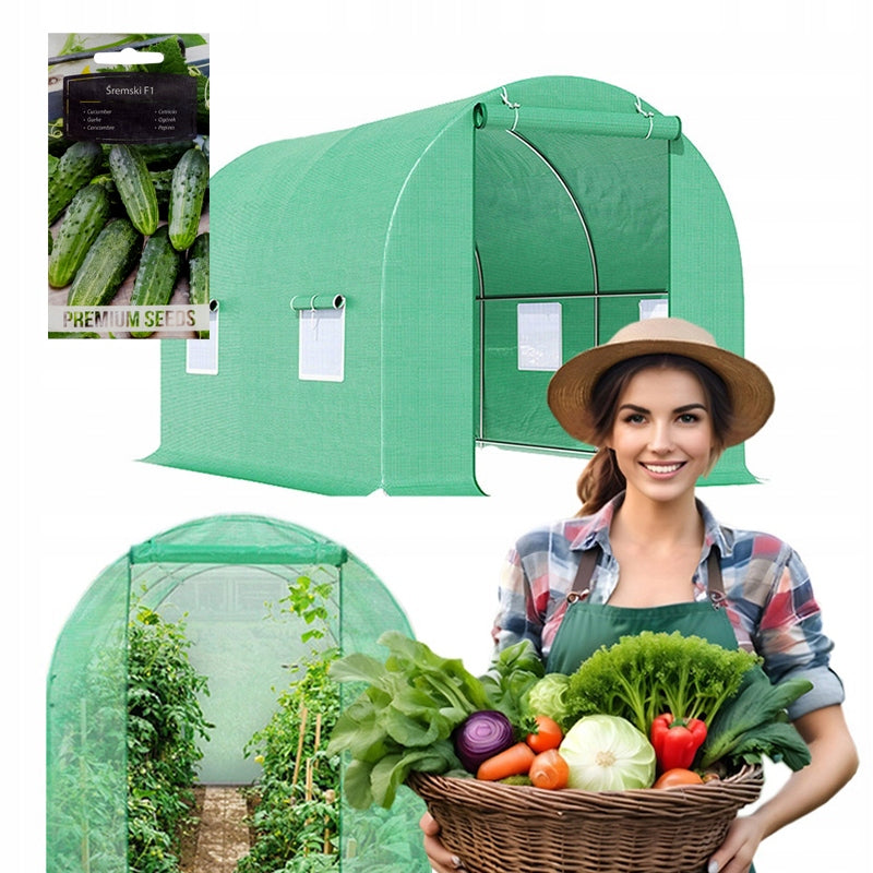 TUNEL OGRODOWY FOLIOWY SZKLARNIA 4m2 TF02G 2x2m ZIELONY TF02G-2X2-GREEN