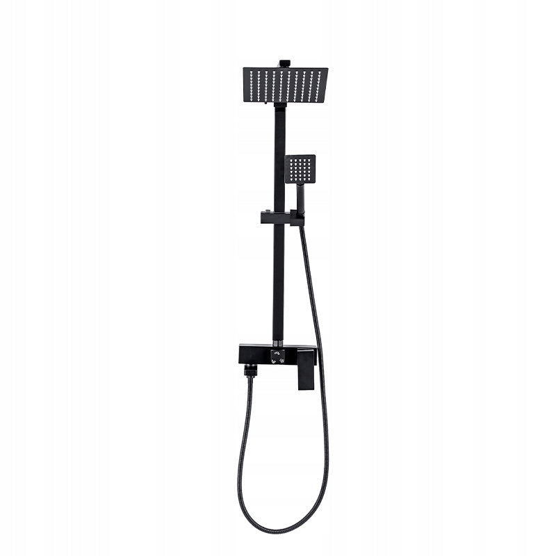 BATERIA PRYSZNICOWA Z TERMOSTATEM I DESZCZOWNICĄ F170B CZARNA F170B-BL