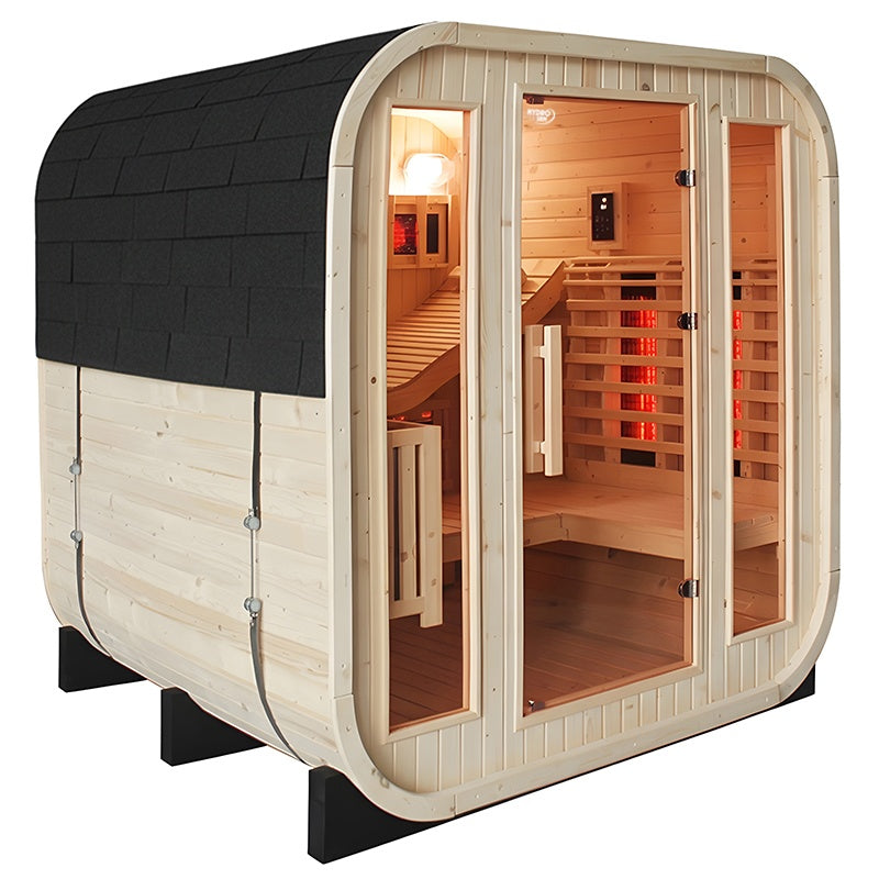 SAUNA OGRODOWA KOMBO FIŃSKA - INFRARED BECZKA MOLDE-A 4-6 OSOBOWA 180x200 CM 2W1