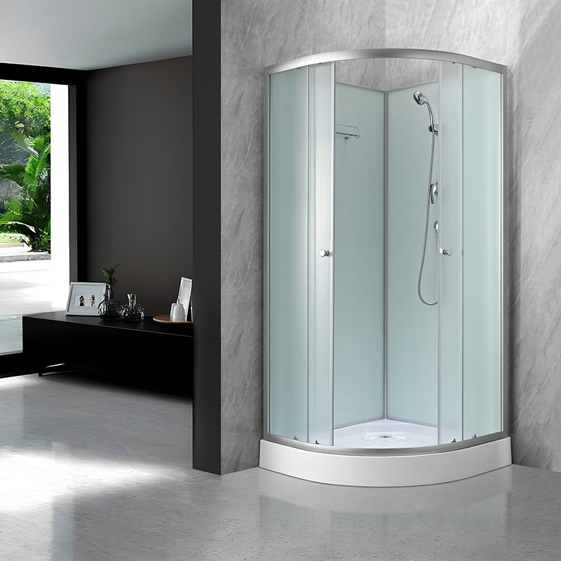 KABINA PRYSZNICOWA PÓŁOKRĄGŁA Z BRODZIKIEM WSH305A MAT CHROM 80x80 CM WSH305A-MAT-80