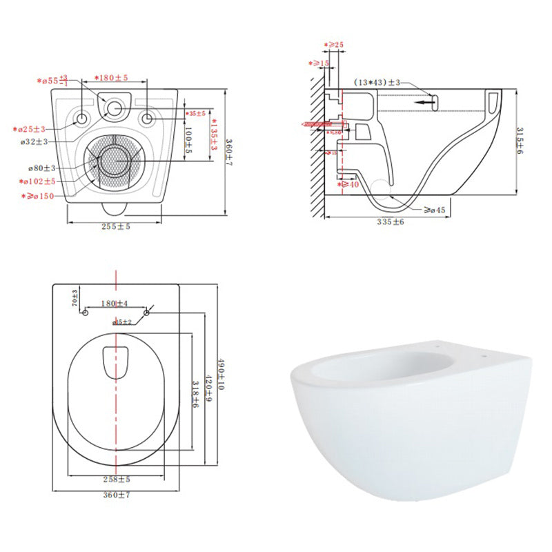 MISKA WC WISZĄCA TORNADO NERO-WH-02 BIAŁA DESKA WOLNOOPADAJĄCA DUROPLAST NERO-WH-02