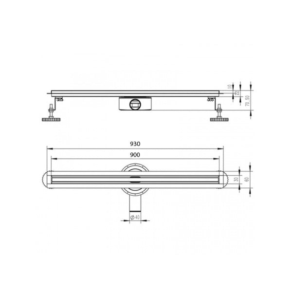 ODPŁYW LINIOWY OBROTOWY SLIM DL03 SATIN 90 CM DL03-SLIM-ST90