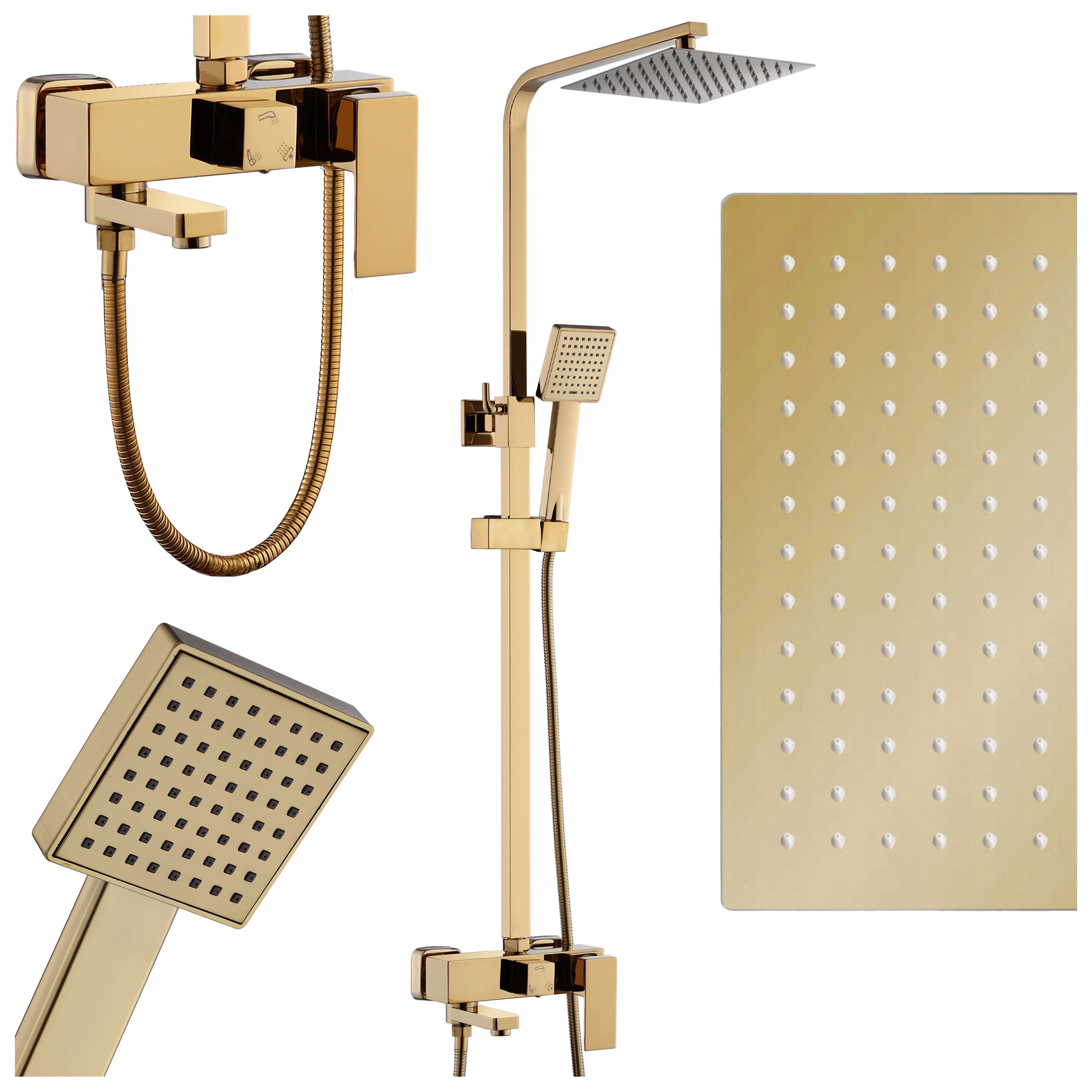 BATERIA PRYSZNICOWA ŁAZIENKOWA Z DESZCZOWNICĄ F170C ZŁOTA F170C-GL