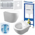 ZESTAW PODTYNKOWY WC STELAŻ GEBERIT DUOFIX MISKA MIZU-WH-RIM-02 PRZYCISK DELTA 30 CHROM