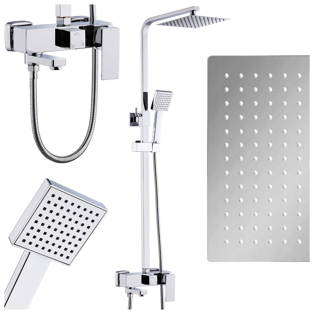 BATERIA PRYSZNICOWA ŁAZIENKOWA Z DESZCZOWNICĄ F170A CHROM F170A