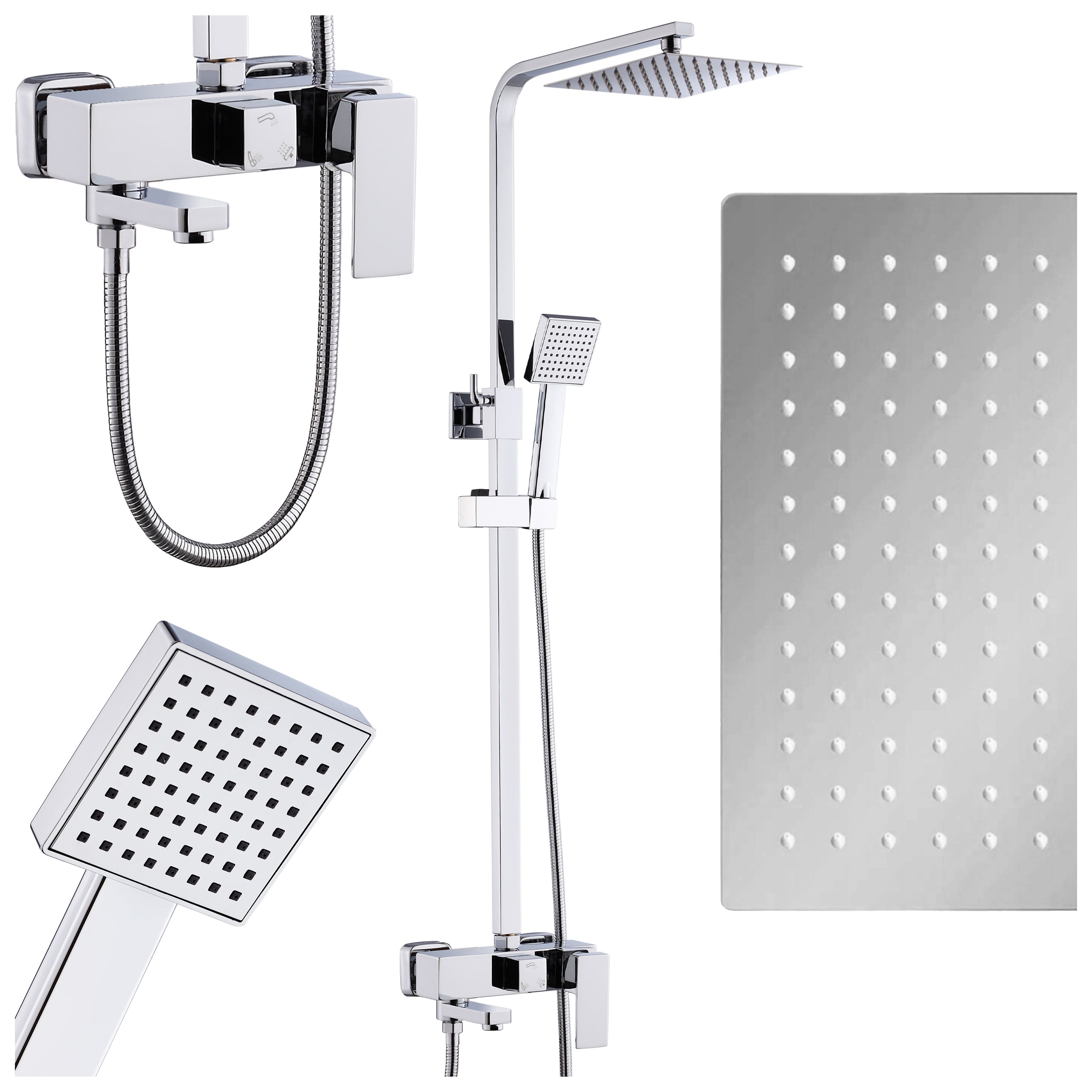BATERIA PRYSZNICOWA ŁAZIENKOWA Z DESZCZOWNICĄ F170A CHROM F170A