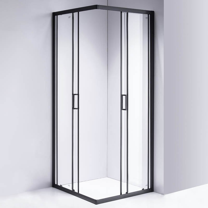 KABINA PRYSZNICOWA KWADRATOWA Z BRODZIKIEM BL30B/RIKO CZARNA/CZARNY 90x90