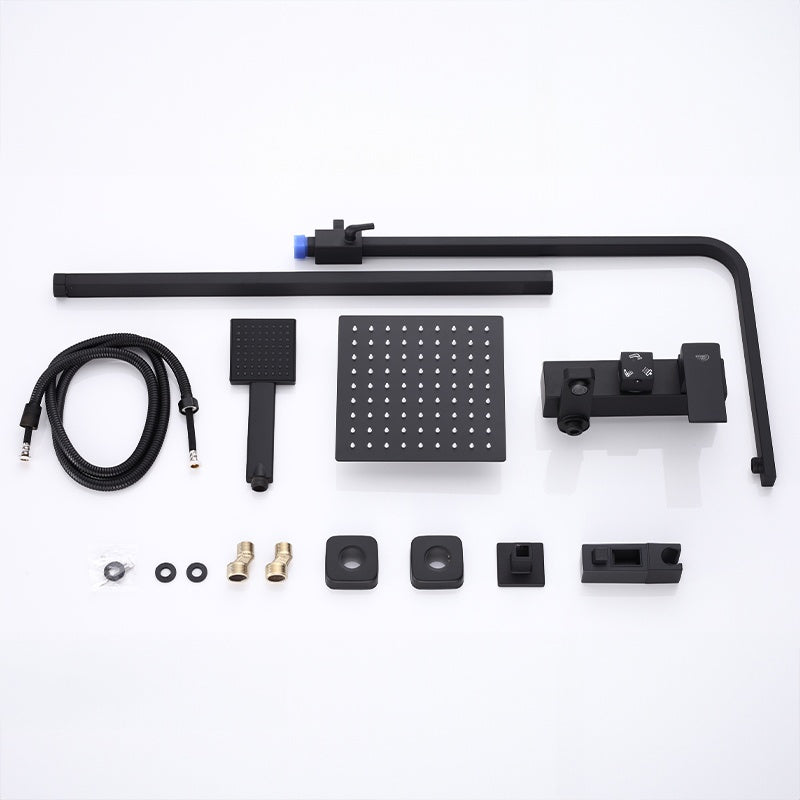 BATERIA PRYSZNICOWA Z TERMOSTATEM I DESZCZOWNICĄ F170B CZARNA F170B-BL