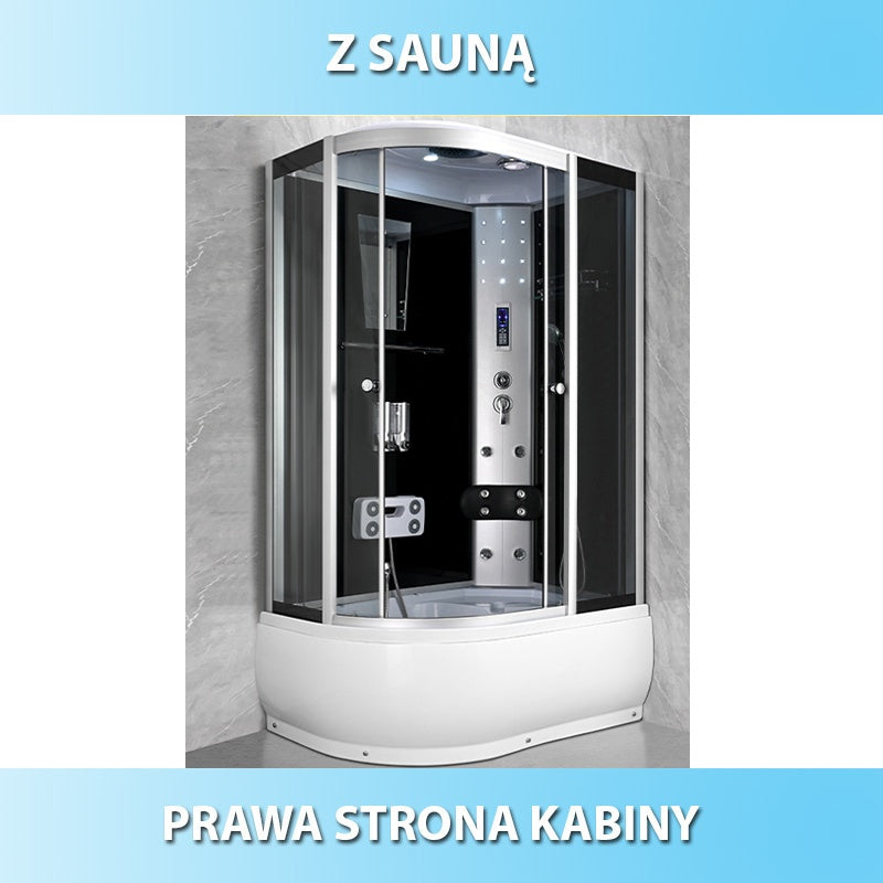 KABINA PRYSZNICOWA Z HYDROMASAŻEM I SAUNĄ WSH7106RS PRAWA 120x80 CM WSH7106RS-120X80