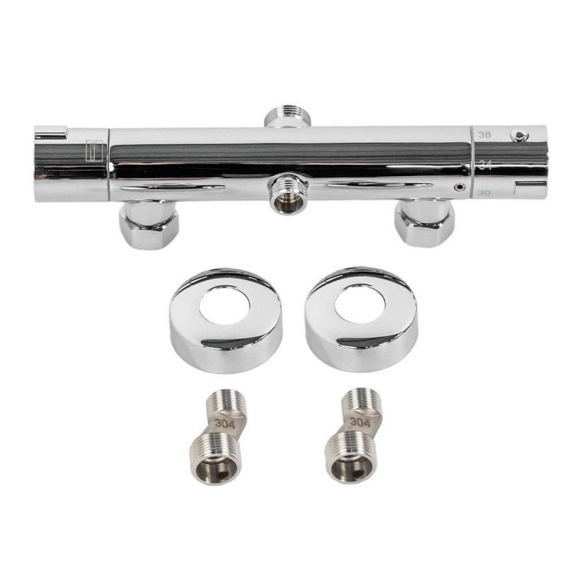 BATERIA PRYSZNICOWA Z TERMOSTATEM ŁAZIENKOWA ŚCIENNA T204A CHROM T204A