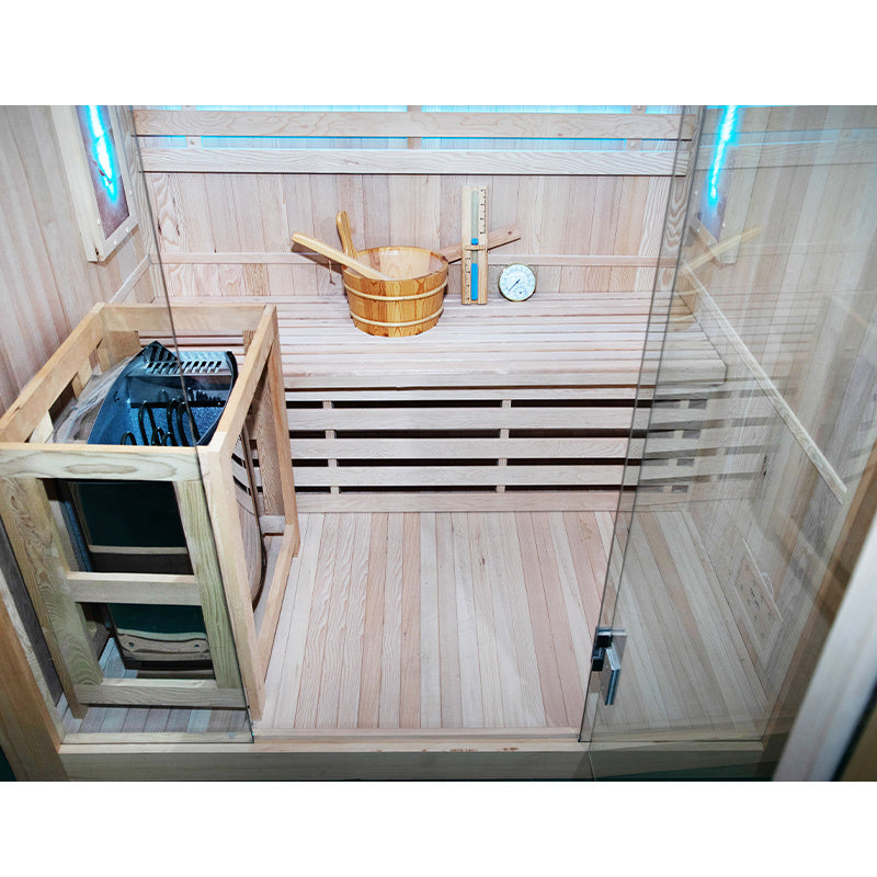 SAUNA FIŃSKA WYSOKOTEMPERATUROWA Z PIECEM KEMI3/HARVIA 3-4 OSOBOWA 150x120 KEMI3