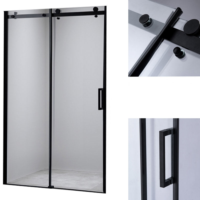 DRZWI PRYSZNICOWE PRZESUWNE DO WNĘKI SH03D CZARNE 115-120 CM 8 MM