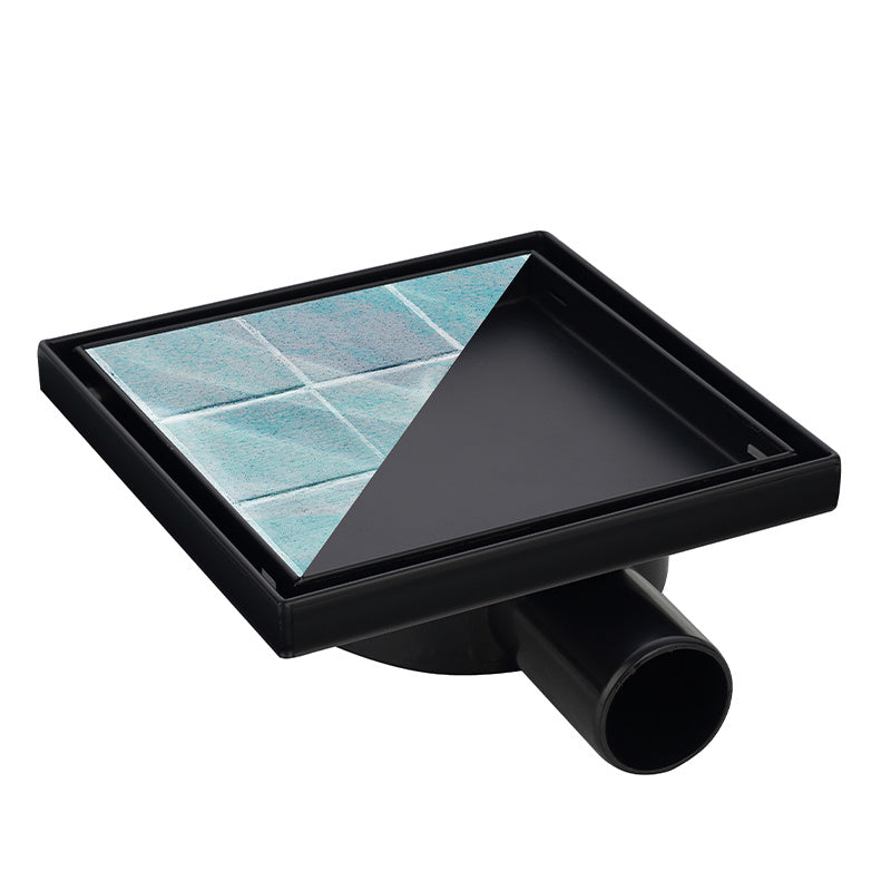 ODPŁYW LINIOWY KWADRATOWY OBROTOWY DL07 360 FIX G1 CZARNY 10x10 CM DL07-360-FIX-G1-BL10