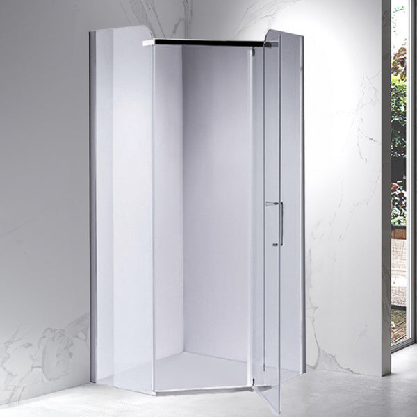 KABINA PRYSZNICOWA PIĘCIOKĄTNA KZ91B CHROM 90x90 CM KZ91B-90
