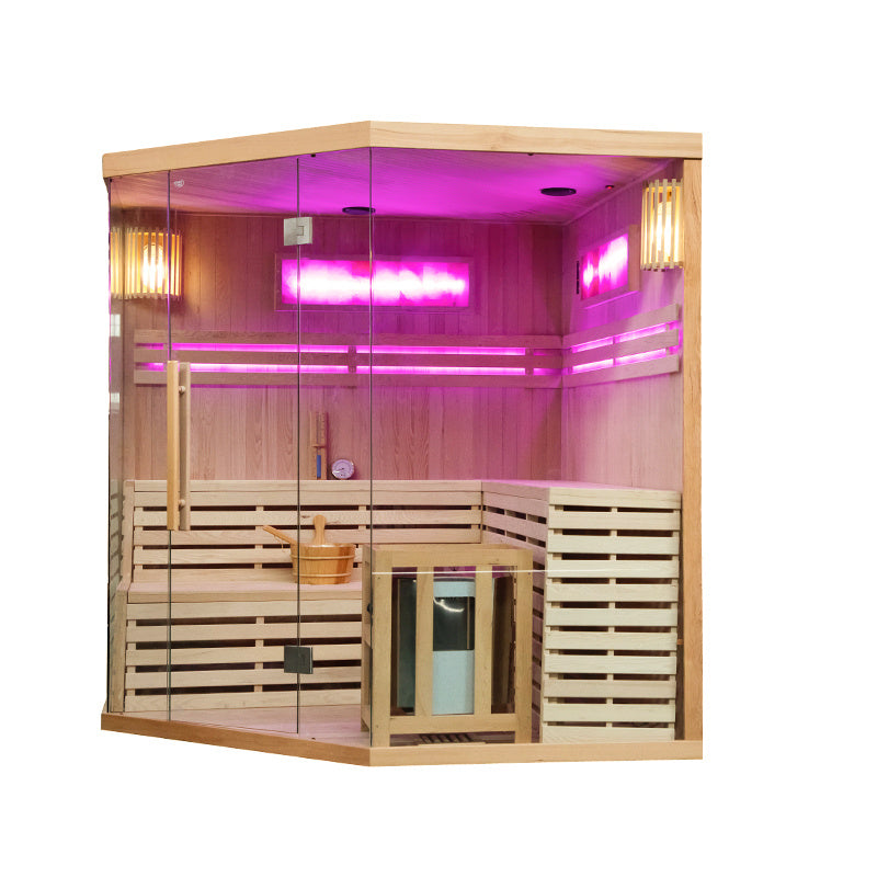 SAUNA FIŃSKA WYSOKOTEMPERATUROWA Z PIECEM KEMI6/HARVI 5-6 OSOBOWA 200x200 KEMI6