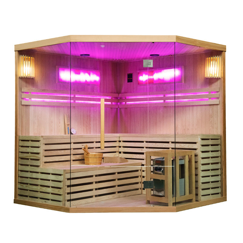 SAUNA FIŃSKA WYSOKOTEMPERATUROWA Z PIECEM KEMI6/HARVI 5-6 OSOBOWA 200x200 KEMI6