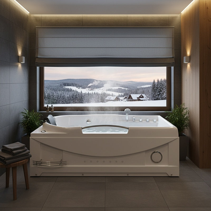 WANNA Z HYDROMASAŻEM Z PODGRZEWACZEM RAMZES 634H BIAŁA 168x85 CM RAMZES-634H-168X85