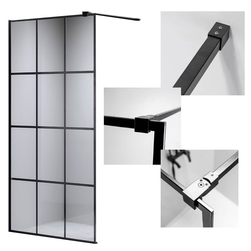 ŚCIANKA PRYSZNICOWA SH04F CZARNA 120 CM 8 MM SH04F-BL-120