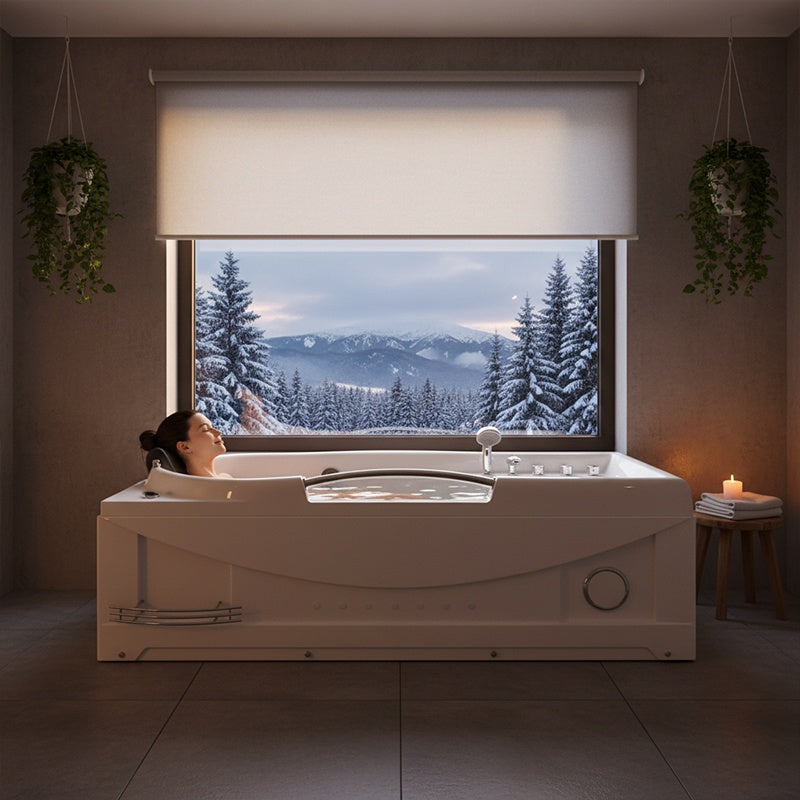 WANNA Z HYDROMASAŻEM RAMZES 634 BIAŁA 168x85 CM RAMZES-634-168X85