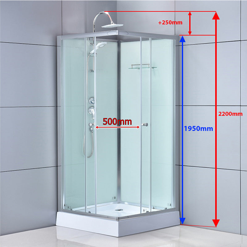 KABINA PRYSZNICOWA KWADRATOWA Z BRODZIKIEM WSH308 CHROM 90x90 CM WSH308-MAT-90