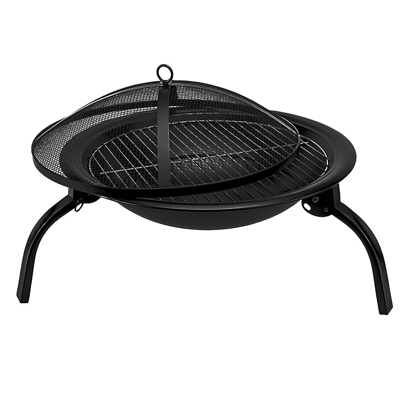 GRILL OGRODOWY WĘGLOWY Z POKRYWĄ VL07 CZARNY VL07-BLACK
