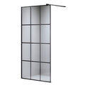 ŚCIANKA PRYSZNICOWA SH04F CZARNA 120 CM 8 MM SH04F-BL-120