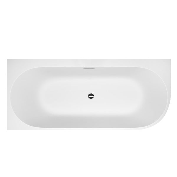 WANNA WOLNOSTOJĄCA PRZYŚCIENNA MERA 509C LEWA BIAŁA PRZELEW CHROM 160x75 CM MERA-509C-L-160X75