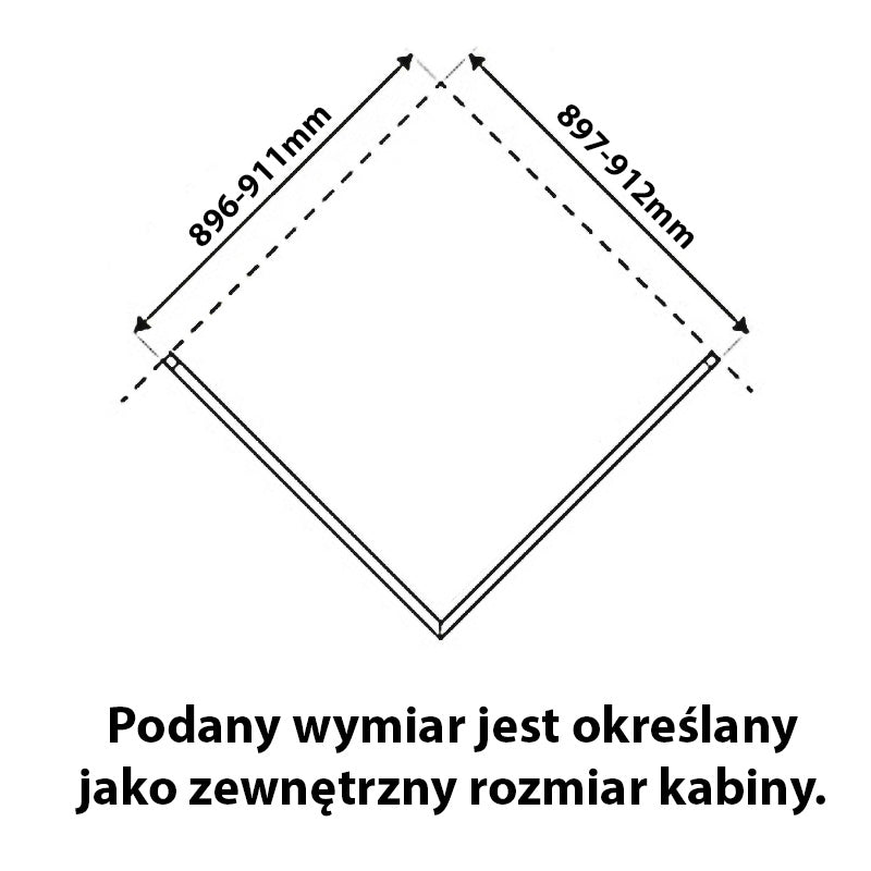 KABINA PRYSZNICOWA KWADRATOWA KZ01C CZARNA 90x90 CM KZ01C-BL-90