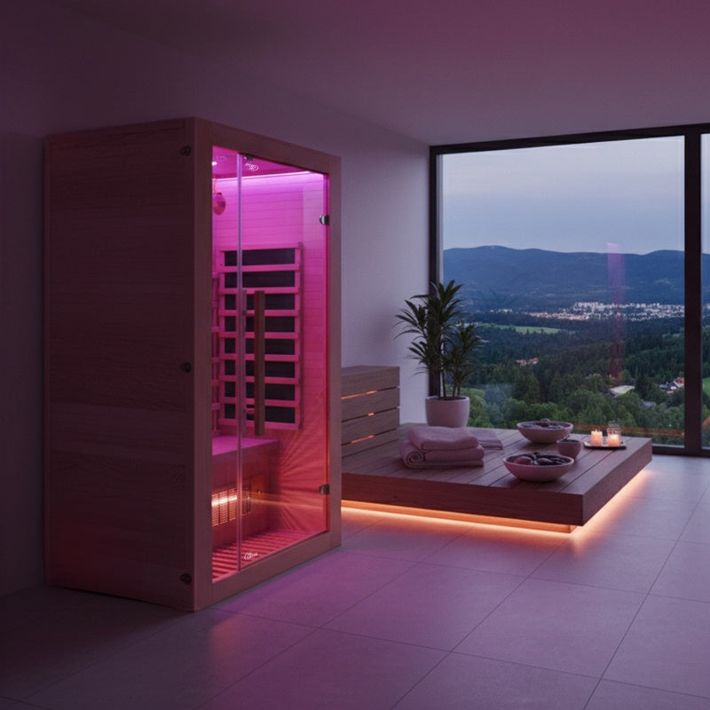 SAUNA SUCHA INFRARED NISKOTEMPERATUROWA ALTA1 1-2 OSOBOWA 90x90 CM ALTA1