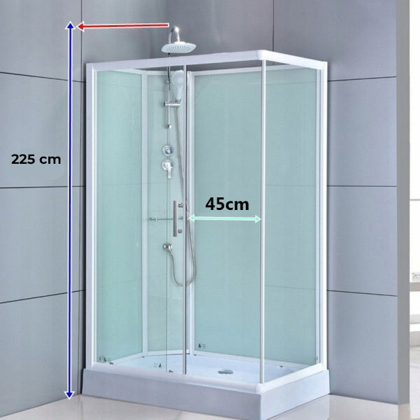 KABINA PRYSZNICOWA PROSTOKĄTNA Z BRODZIKIEM WSH307L LEWA BIAŁA 120x80 CM WSH307L-120X80