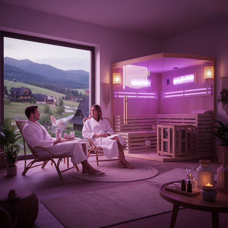 SAUNA FIŃSKA WYSOKOTEMPERATUROWA Z PIECEM KEMI6/HARVI 5-6 OSOBOWA 200x200 KEMI6