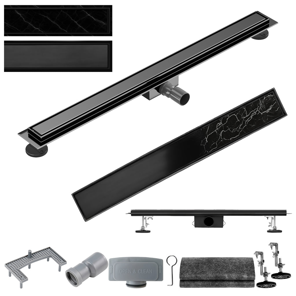 ODPŁYW LINIOWY DL01 FIX G1 CZARNY 50 CM DL01-FIX-G1-BL50