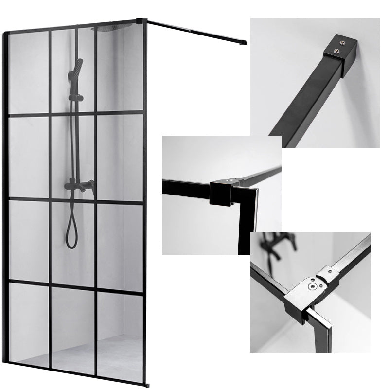 ŚCIANKA PRYSZNICOWA SH04F CZARNA 120 CM 8 MM SH04F-BL-120