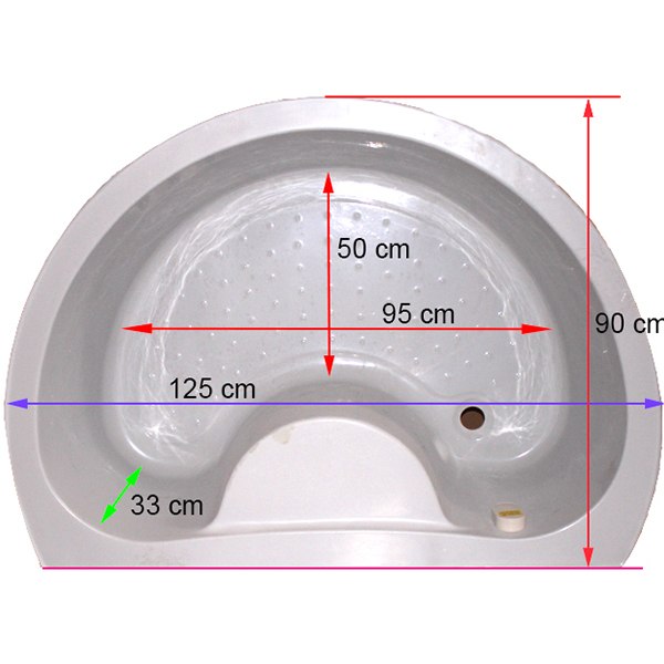 KABINA PRYSZNICOWA Z HYDROMASAŻEM WSH7128 125x90 CM WSH7128-125X90
