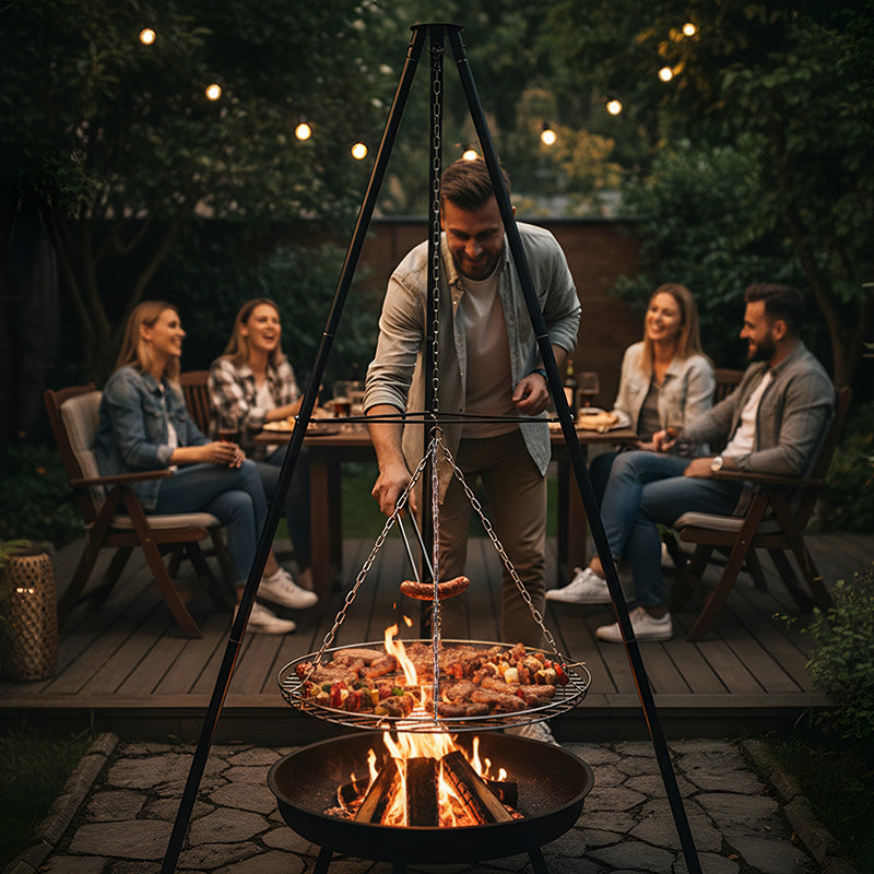 PALENISKO GRILL OGRODOWY WĘGLOWY Z POKRYWĄ VL08 CZARNE VL08-BLACK