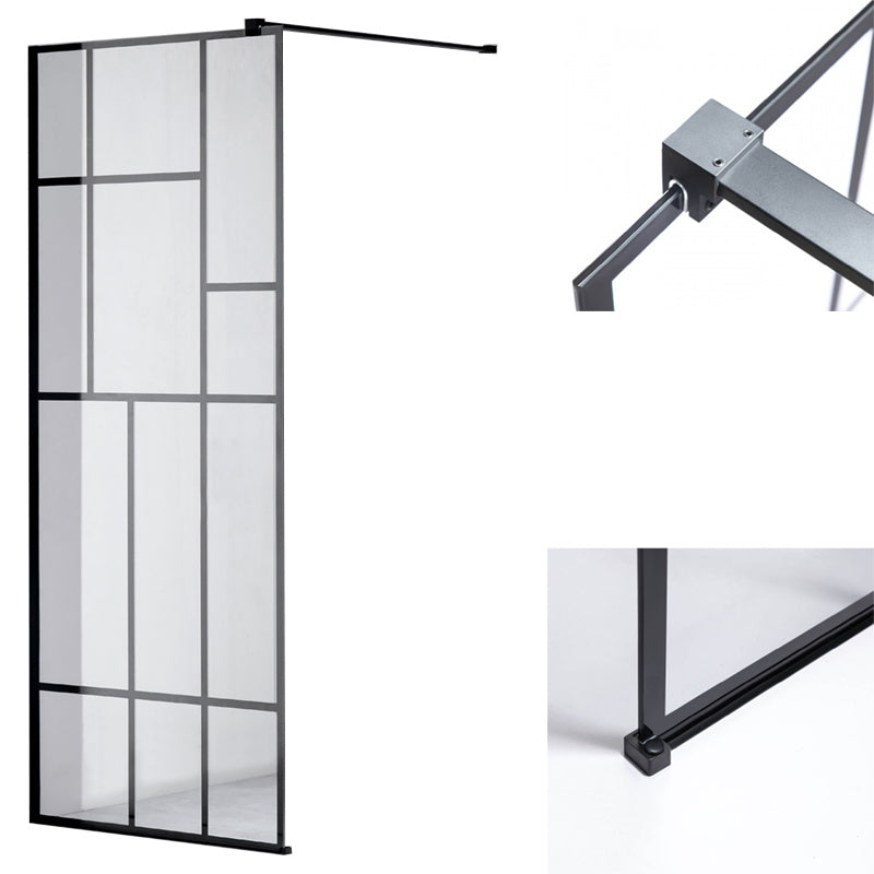 ŚCIANKA PRYSZNICOWA SH05C CZARNA 90 CM 8MM SH05C-BL-90