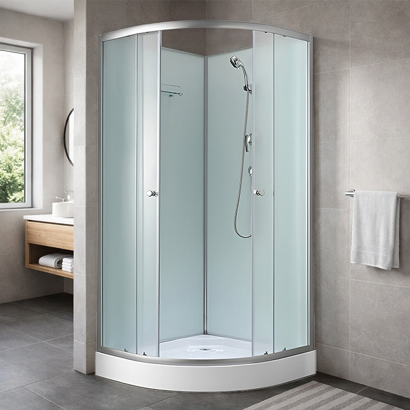 KABINA PRYSZNICOWA PÓŁOKRĄGŁA Z BRODZIKIEM WSH305A MAT CHROM 80x80 CM WSH305A-MAT-80