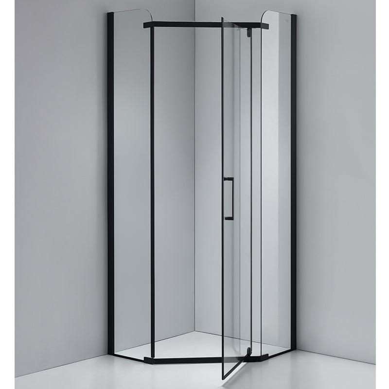 KABINA PRYSZNICOWA PIĘCIOKĄTNA KZ91A CZARNA 80x80 CM KZ91A-BL-80