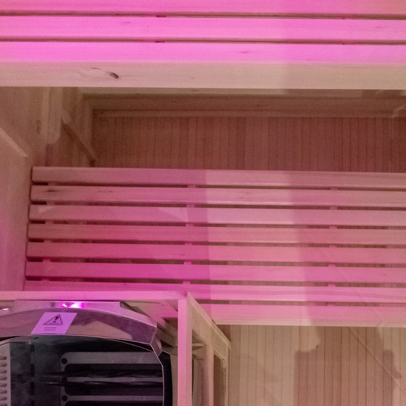 SAUNA FIŃSKA WYSOKOTEMPERATUROWA Z PIECEM LARK3/HARVIA 4,5KW 3-4 OSOBOWA 140x150 CM LARK3