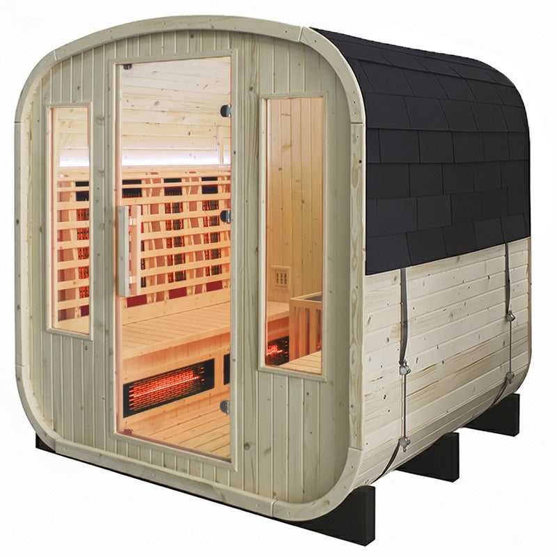 SAUNA OGRODOWA FIŃSKA / INFRARED BECZKA HAMAR 4-6 OSOBOWA 180x200 CM HAMAR