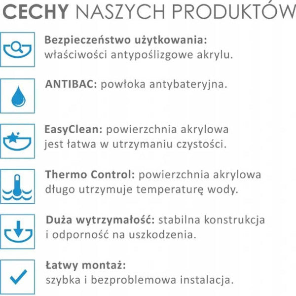 WANNA WOLNOSTOJĄCA FORTE 520C BIAŁA PRZELEW CZARNY 170x75 CM FORTE-520C-P-BL