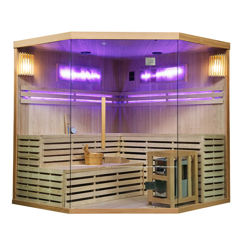SAUNA FIŃSKA WYSOKOTEMPERATUROWA Z PIECEM KEMI6/HARVI 5-6 OSOBOWA 200x200 KEMI6
