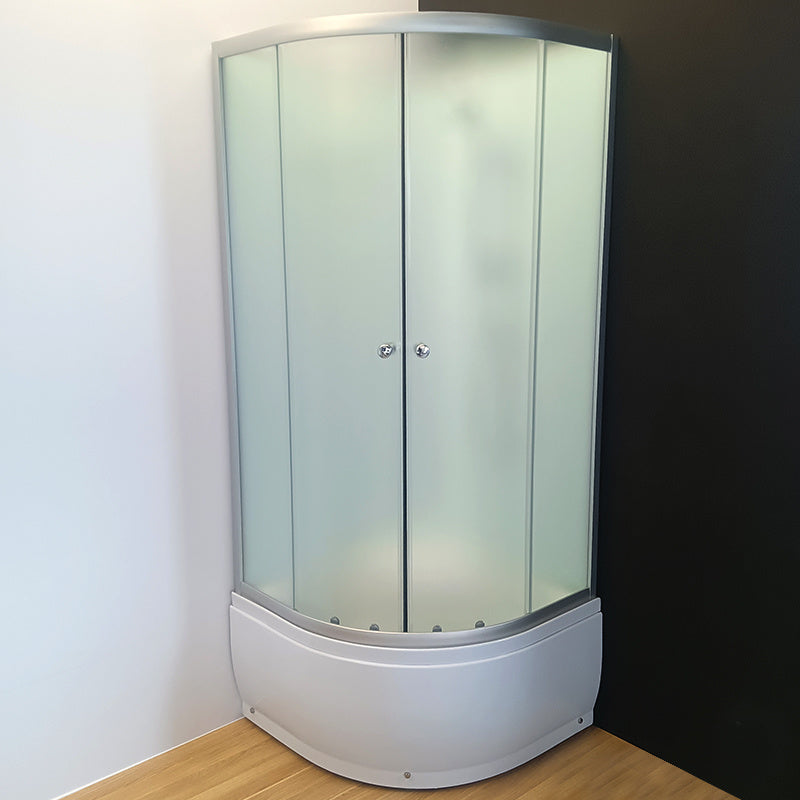 KABINA PRYSZNICOWA PÓŁOKRĄGŁA Z BRODZIKIEM WSH304A MAT CHROM 80x80 CM WSH304A-MAT-80
